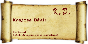 Krajcsa Dávid névjegykártya